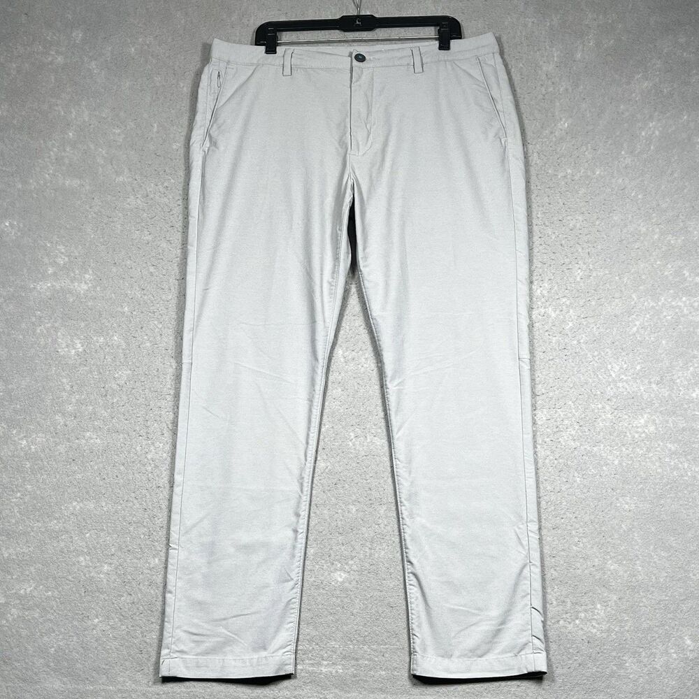 Tommy Bahama Pants Mens 38 Gray Polyester Blend Stretch Active Zip Pockets
